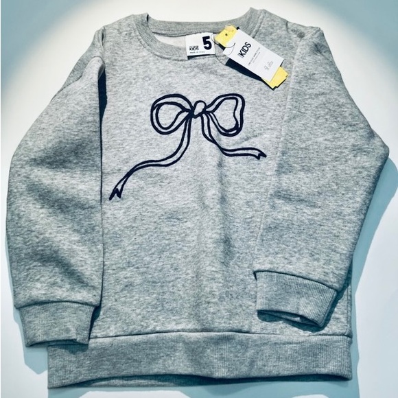 NWT Sweatshirt grey BOW Size 5 - Picture 2 of 5